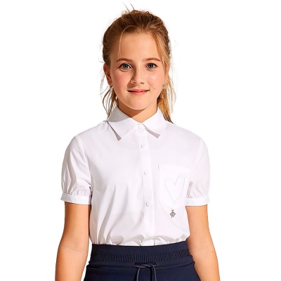 Блузка школьная для девочки Deloras C64144S белая 1